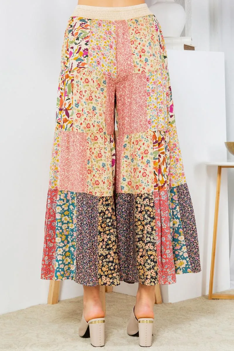 Boho Babe Printed Patchwork Pants