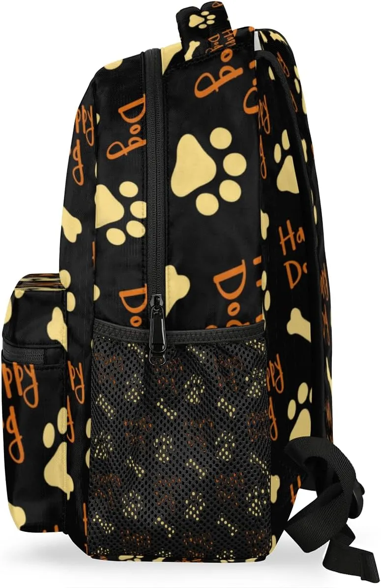 Bone Dog Paw Travel Laptop Backpacks Lightweight Travel Hiking Camping Casual Daypack Backpack for Men Women Adults