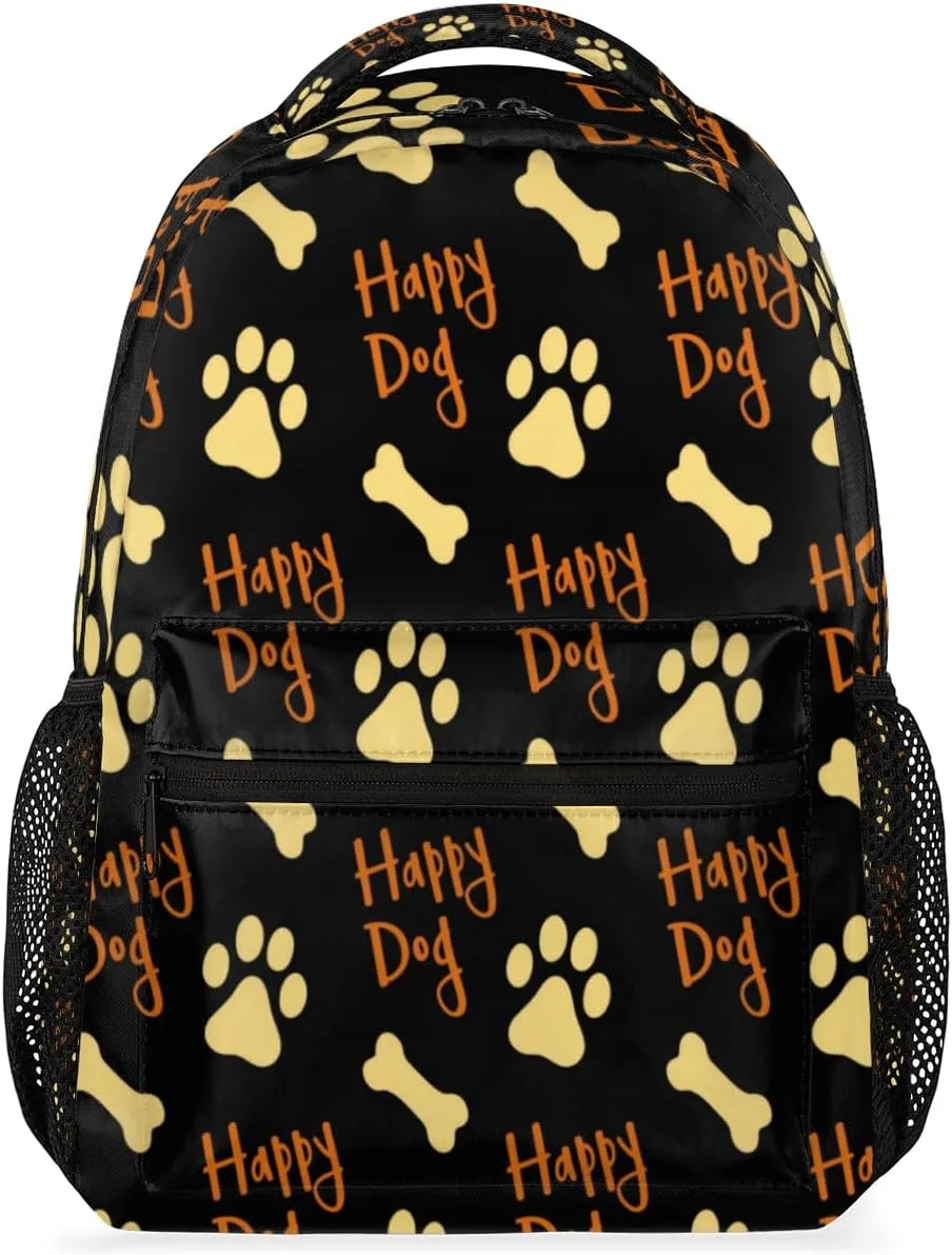 Bone Dog Paw Travel Laptop Backpacks Lightweight Travel Hiking Camping Casual Daypack Backpack for Men Women Adults