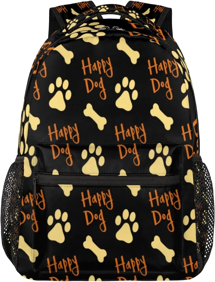 Bone Dog Paw Travel Laptop Backpacks Lightweight Travel Hiking Camping Casual Daypack Backpack for Men Women Adults