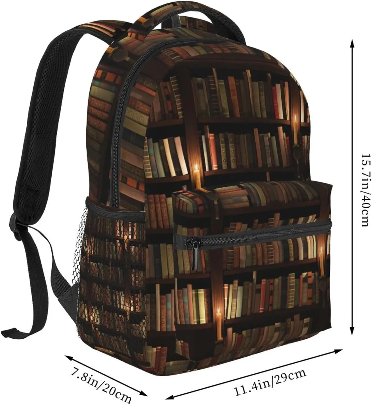 Book Pattern Backpacks Vintage Laptop Bookbag Computer Bag Hiking Travel Daypack for Women Men