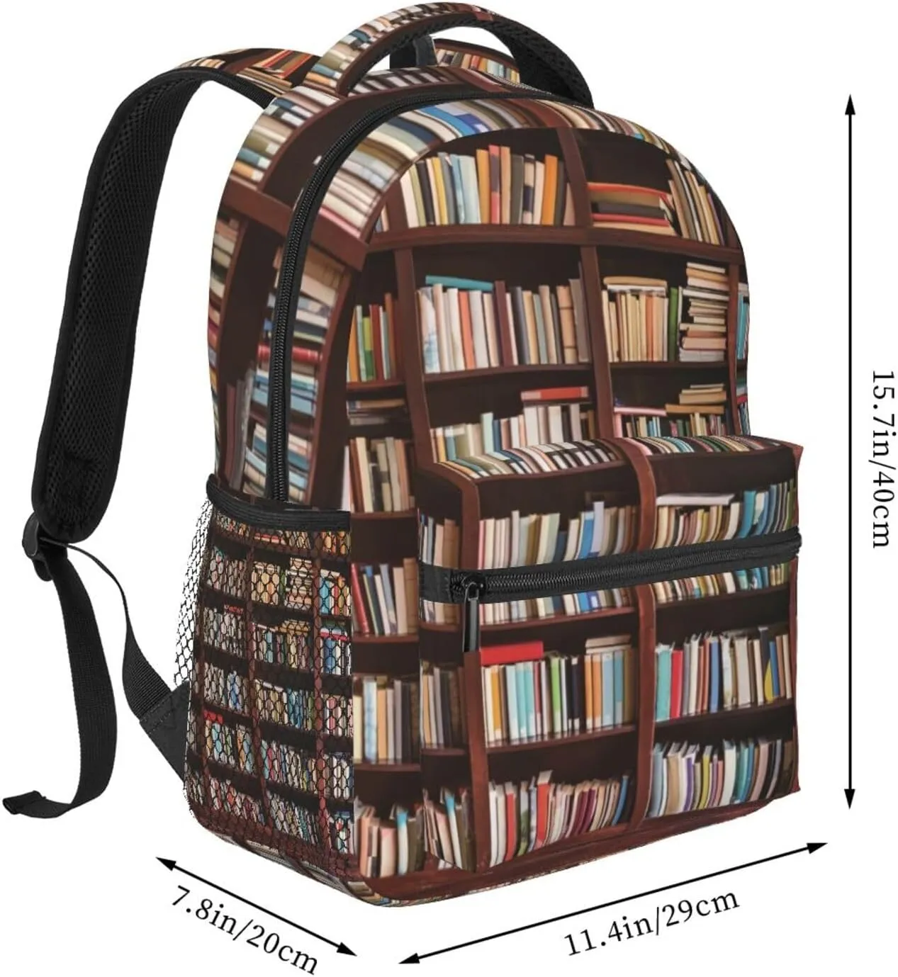 Book Pattern Backpacks Vintage Laptop Bookbag Computer Bag Hiking Travel Daypack for Women Men