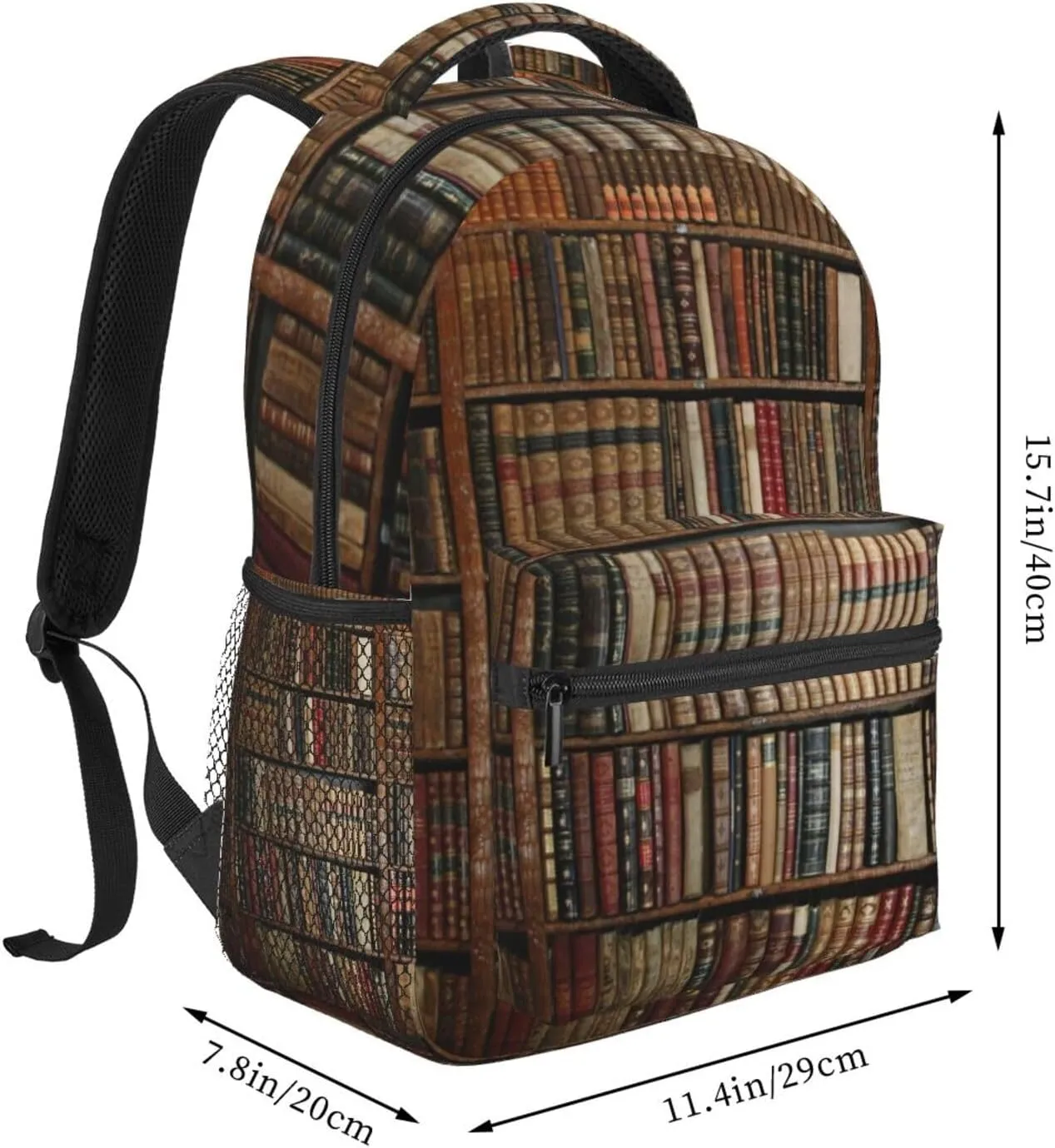 Book Pattern Backpacks Vintage Laptop Bookbag Computer Bag Hiking Travel Daypack for Women Men