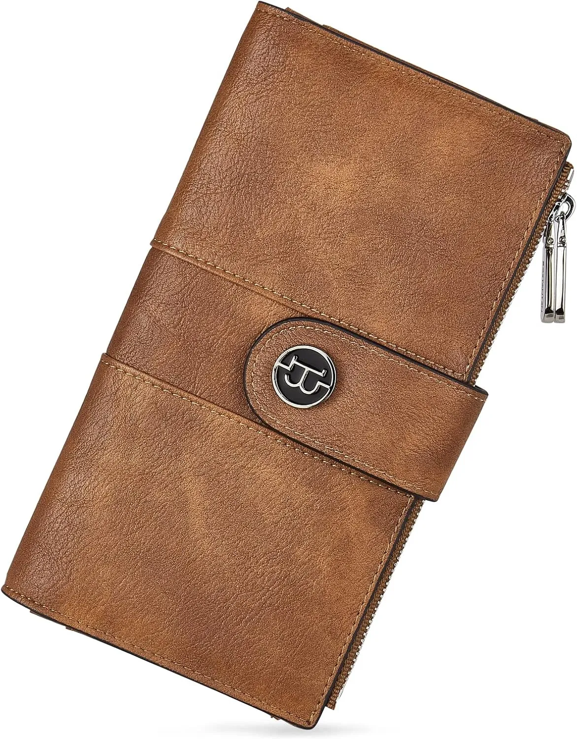 BOSTANTEN Womens Wallet Leather RFID Blocking Card Holder Large Capacity Bifold Clutch Purse with Double Zipper Pockets