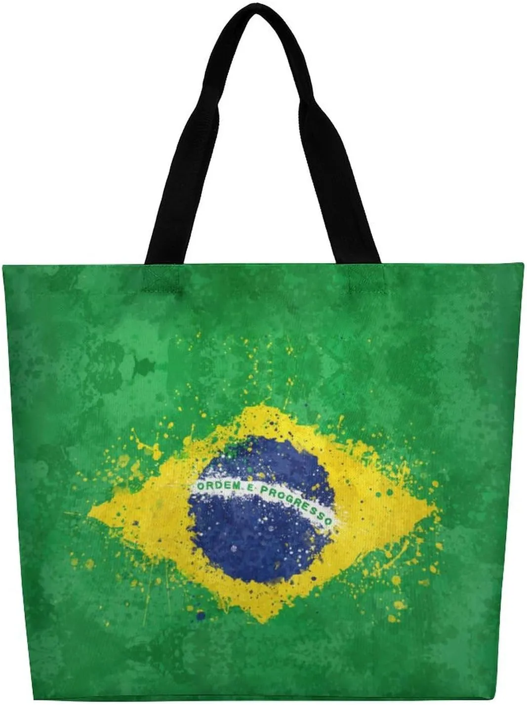 Brazil Flag Brazilian Shopping Bag Mans Woman Reusable Tote Bags Travel Totes Foldable Shoulder Bags