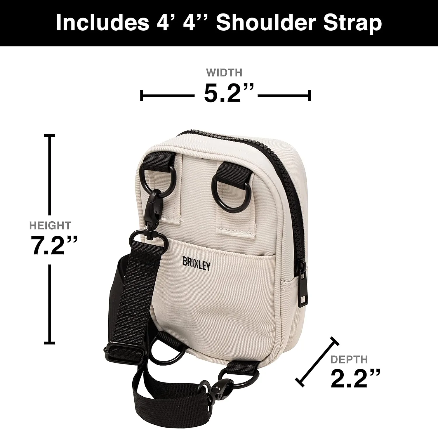 Brixley Crossbody Bag Sling Purse for Women Men Girls Travel, Multi Position Fanny Back Pack