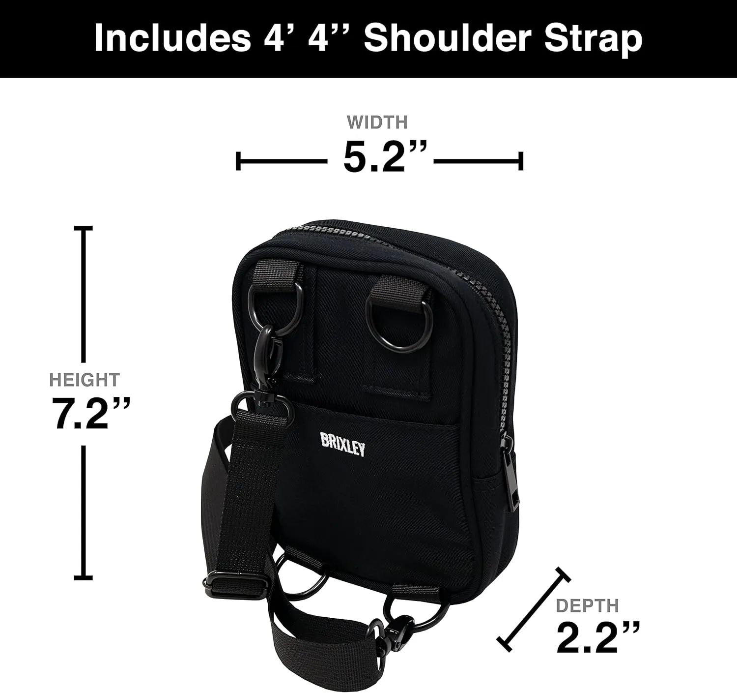 Brixley Crossbody Bag Sling Purse for Women Men Girls Travel, Multi Position Fanny Back Pack