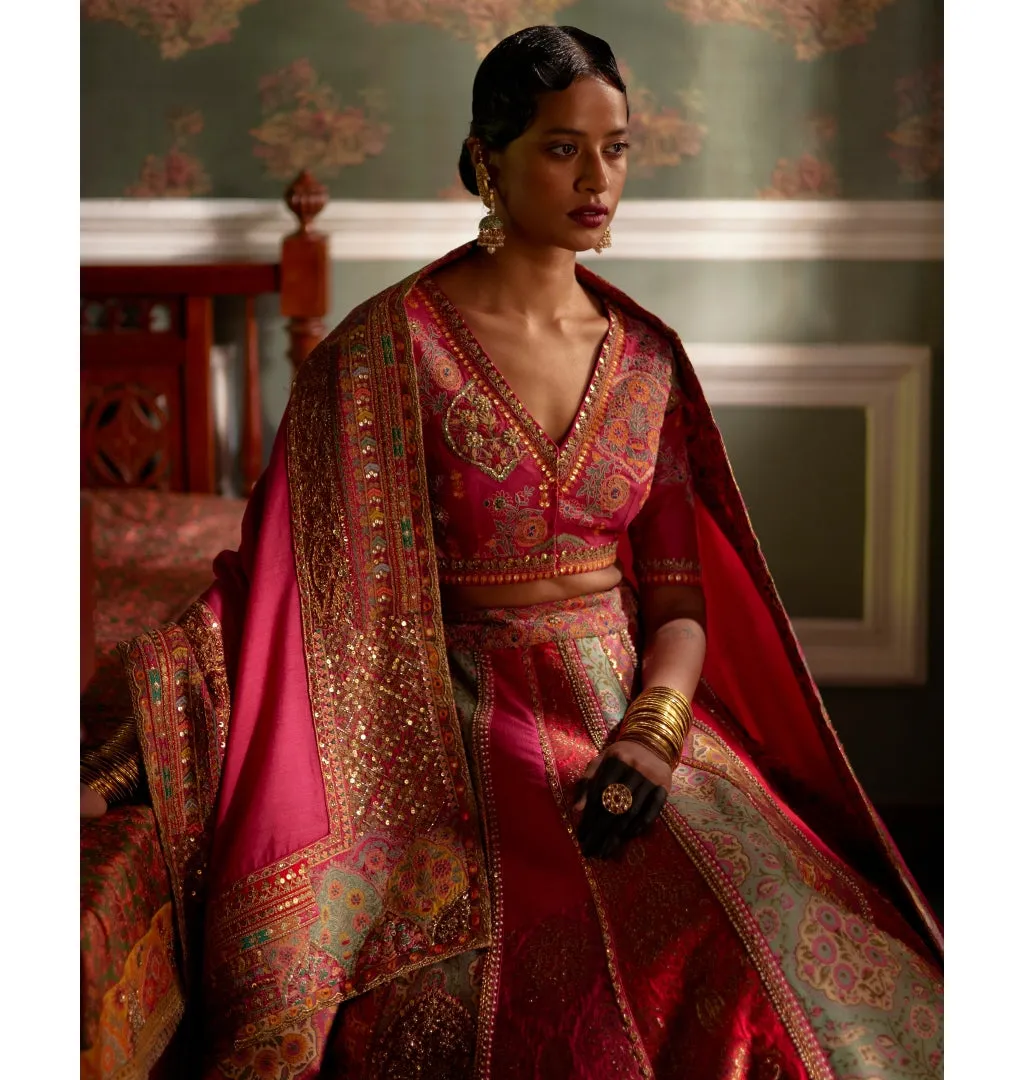 Brocade Patchwork Lehanga Set