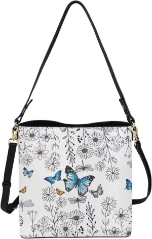 Bucket Purse with Adjustable Strap Womens Leather Tote Bag Travel Totes