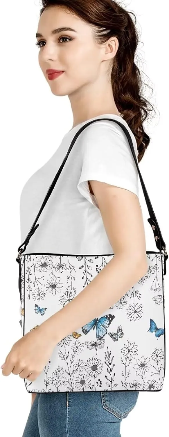 Bucket Purse with Adjustable Strap Womens Leather Tote Bag Travel Totes