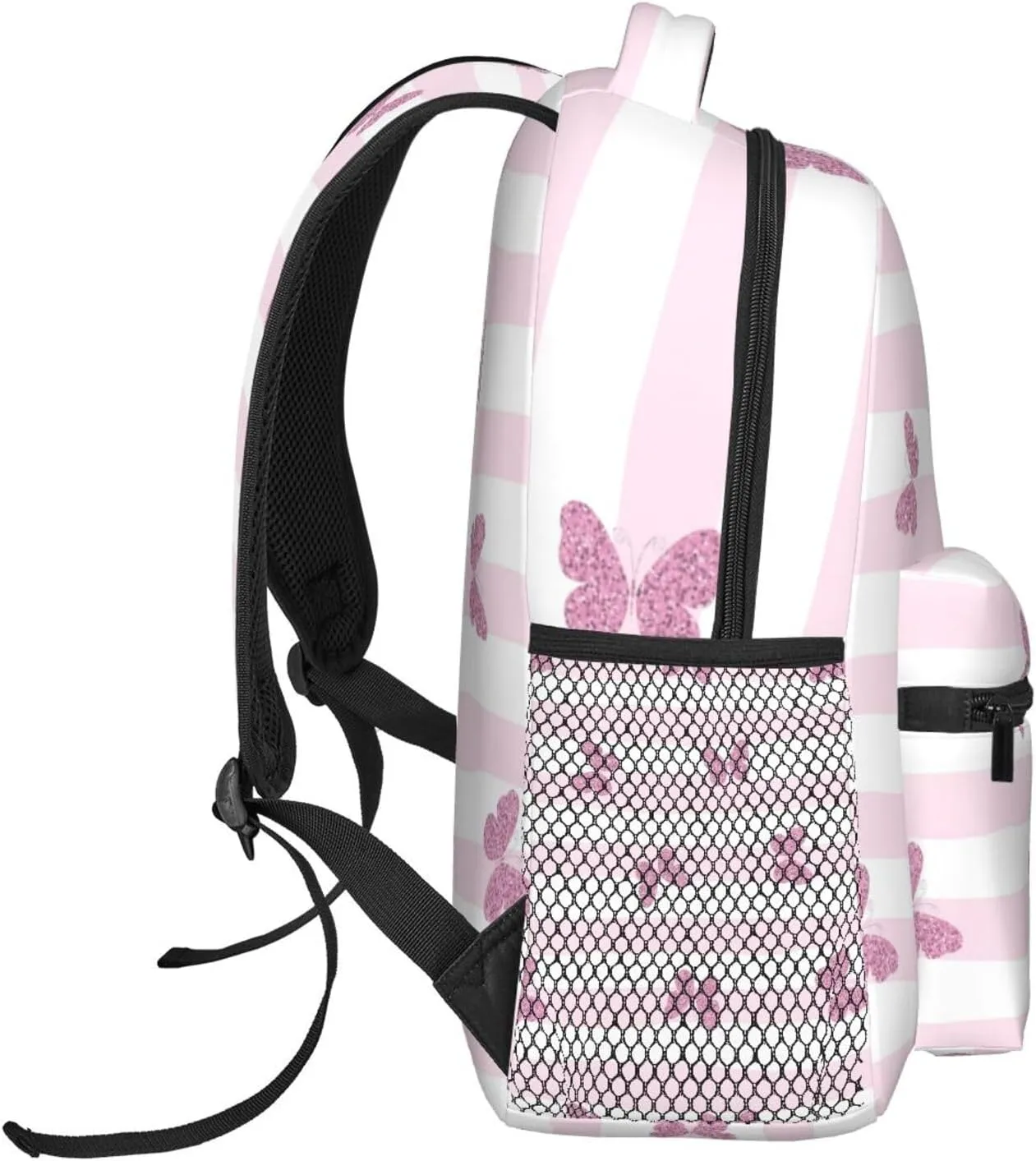 Butterfly Travel Laptop Backpack Women Lightweight Backpack Adjustable College Backpack Fits 15.6 Inch Laptop Waterproof Travel Backpack for Men -Pink