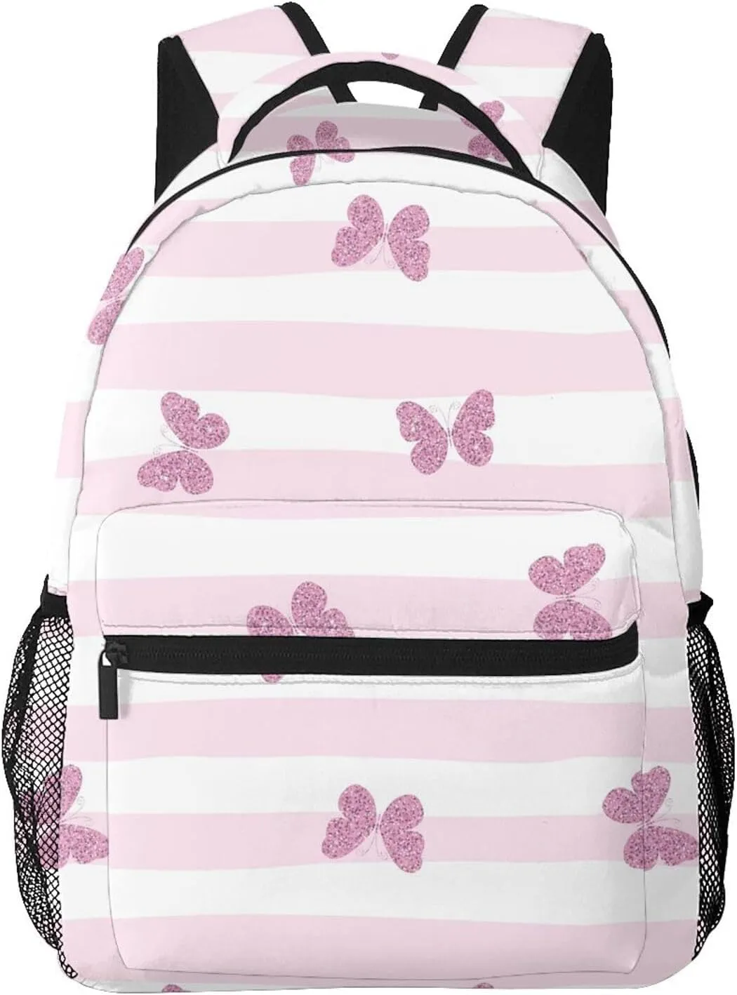 Butterfly Travel Laptop Backpack Women Lightweight Backpack Adjustable College Backpack Fits 15.6 Inch Laptop Waterproof Travel Backpack for Men -Pink