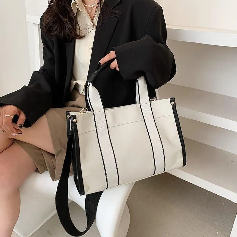 Canvas Tote Bag Clean Aesthetic Canvas Totes with Pockets Aesthetic Everything Bags