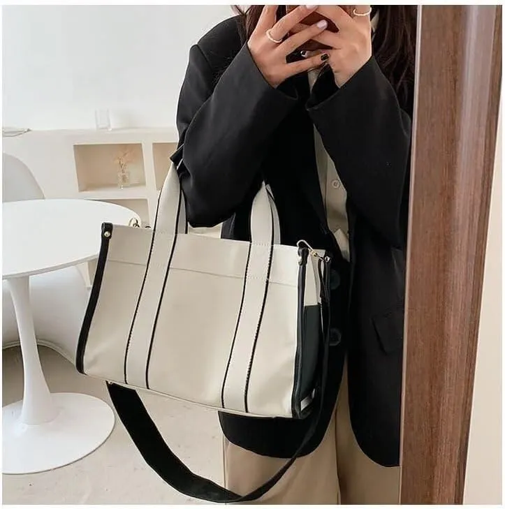 Canvas Tote Bag Clean Aesthetic Canvas Totes with Pockets Aesthetic Everything Bags
