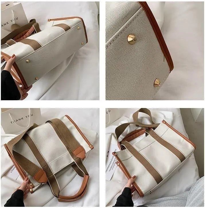 Canvas Tote Bag Clean Aesthetic Canvas Totes with Pockets Aesthetic Everything Bags