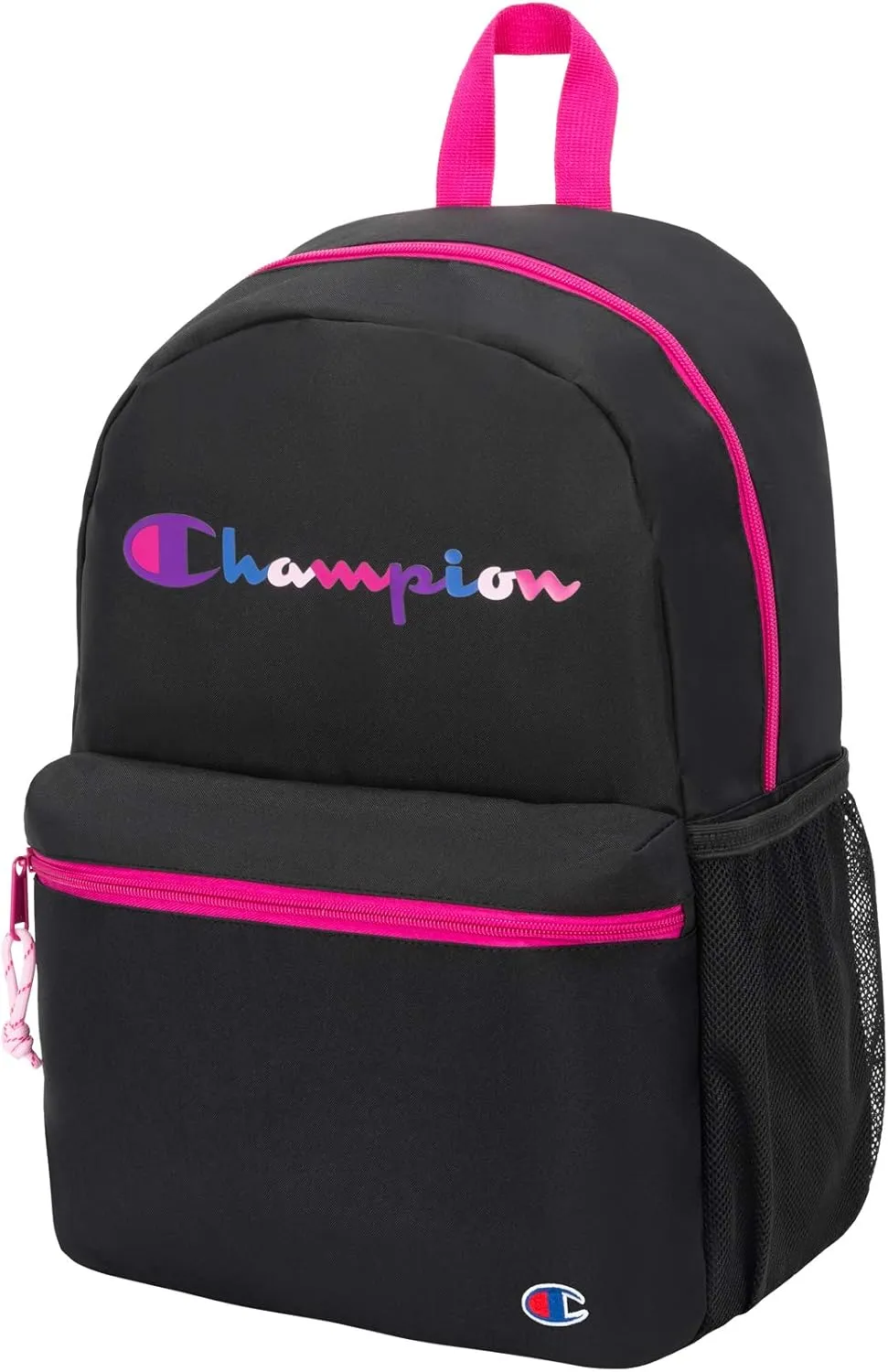 Champion unisex child Youth Backpacks, Black/Fuchsia, Youth Size US