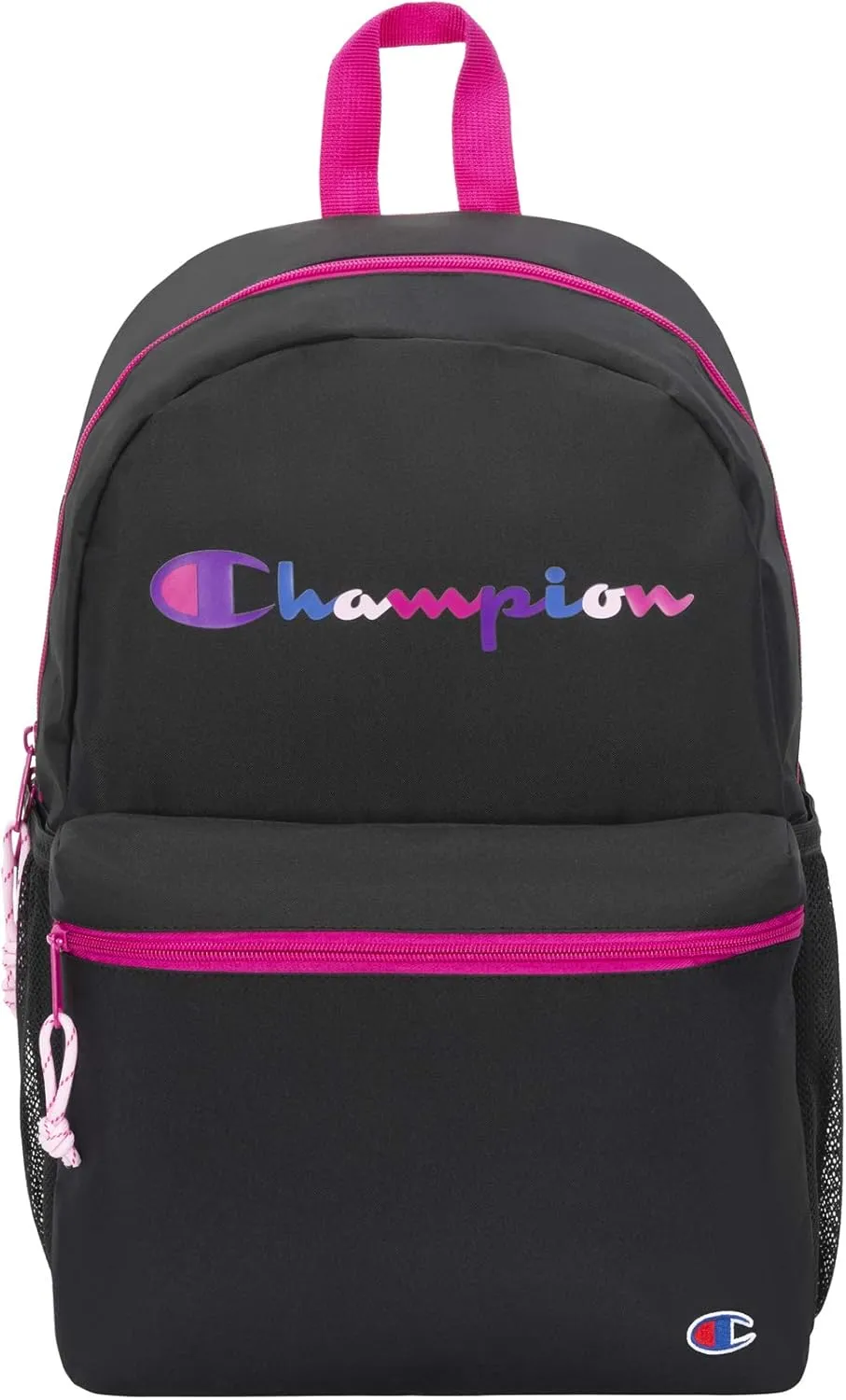 Champion unisex child Youth Backpacks, Black/Fuchsia, Youth Size US