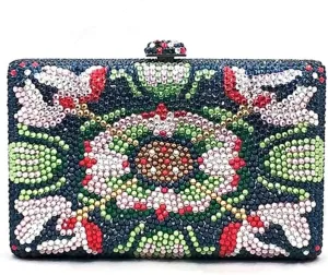 Classical Women Evening Party Purses Bridal Wedding Bag Flower Full Crystal Clutches Bags
