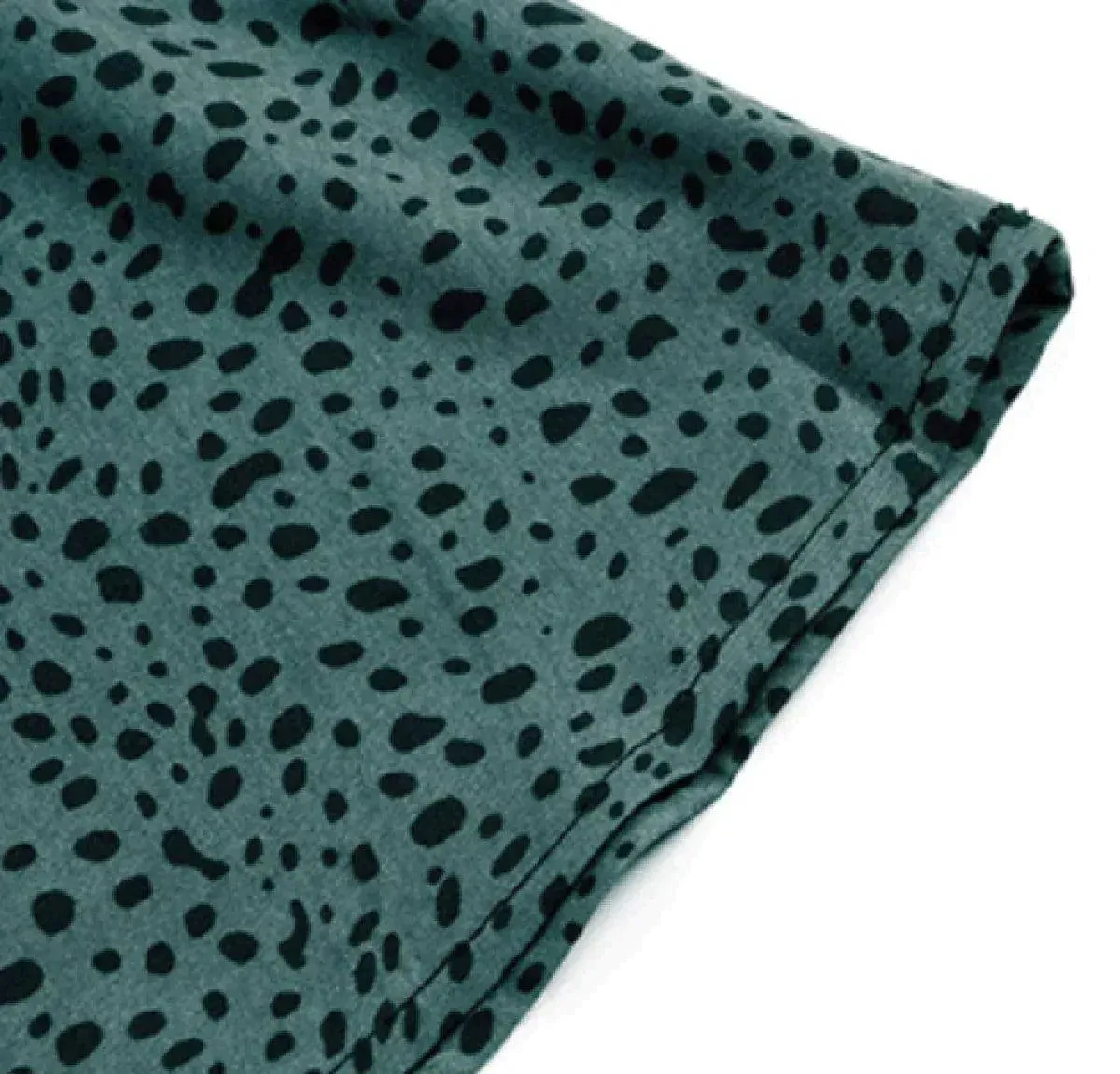 Colorblock Polka Dot Buttoned A-line Midi Dress