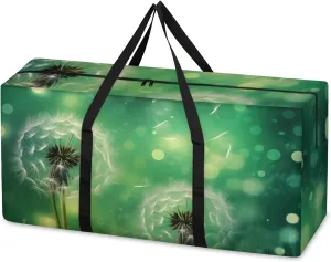Colorful Dandelion Extra Large Moving Bags Heavy Duty Storage Bags Bright Dandelion Cloth Wrap Around Handles Double Zipper Reusable Convenient Foldable Storage Tote for Travel Camping Space Save