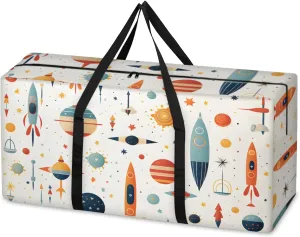 Colorful Galaxy Extra Large Moving Bags Heavy Duty Storage Bags Abstract Galaxy Cloth Wrap Around Handles Double Zipper Reusable Convenient Foldable Storage Tote for Travel Camping Space Save