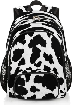 Cow Print Backpacks for Travel Laptop Backpack Waterproof School Backpack with Laptop Compartment & Multiple Pockets Cow Skin Casual Daypack College Bookbag