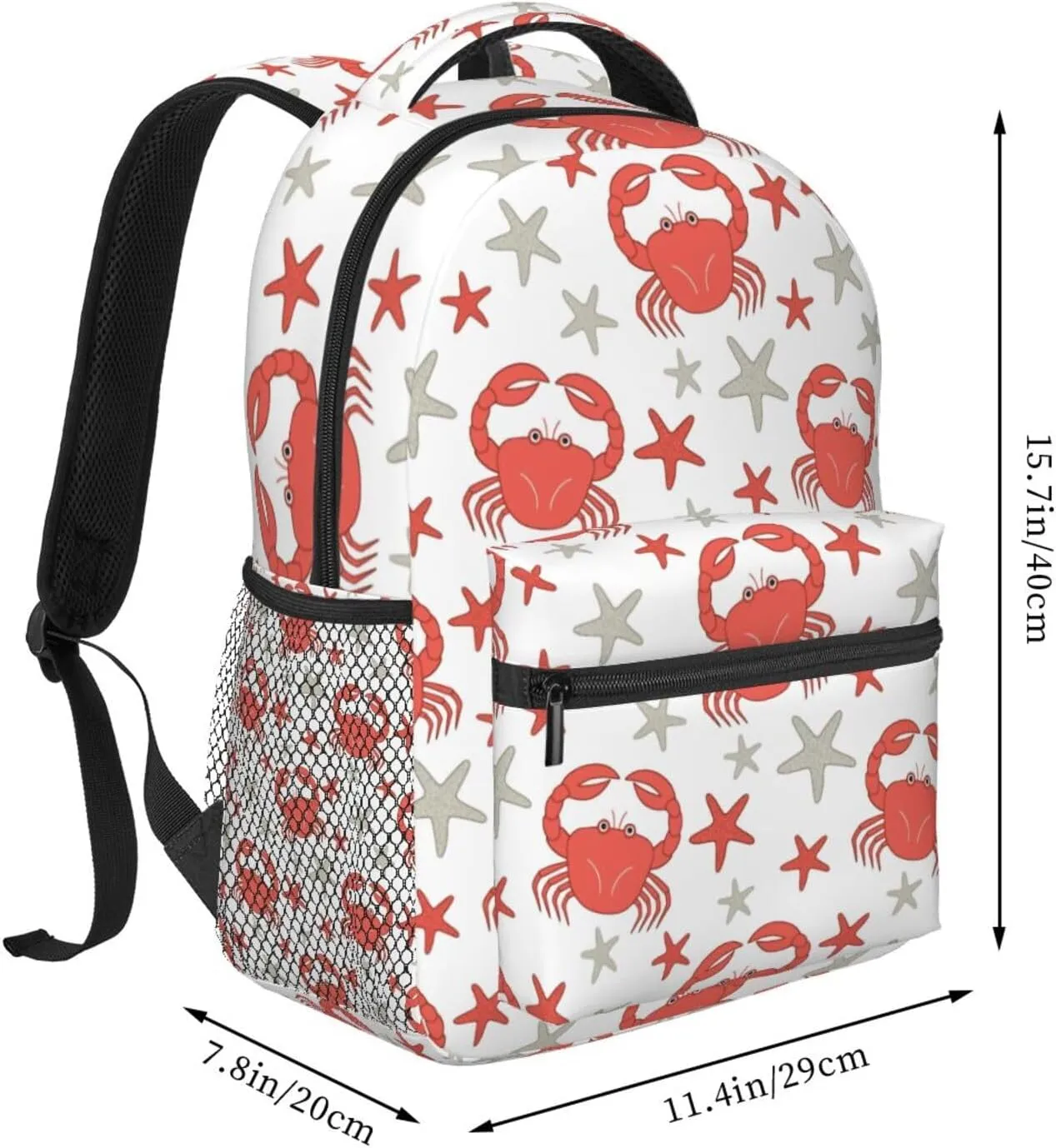 Crab Travel Laptop Backpack Women Lightweight Backpack Adjustable College Backpack Fits 15.6 Inch Laptop Waterproof Travel Backpack for Men