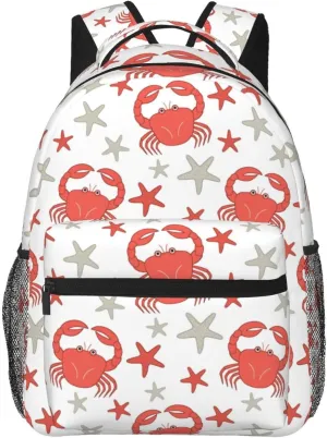 Crab Travel Laptop Backpack Women Lightweight Backpack Adjustable College Backpack Fits 15.6 Inch Laptop Waterproof Travel Backpack for Men