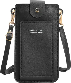 Crossbody Bag for Women Women Artificial Leather Solid Color Hasp Transparent Operation Ccreen Phone Bag Shoulder