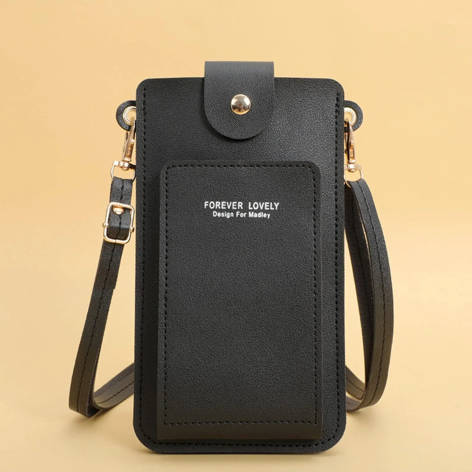 Crossbody Bag for Women Women Artificial Leather Solid Color Hasp Transparent Operation Ccreen Phone Bag Shoulder