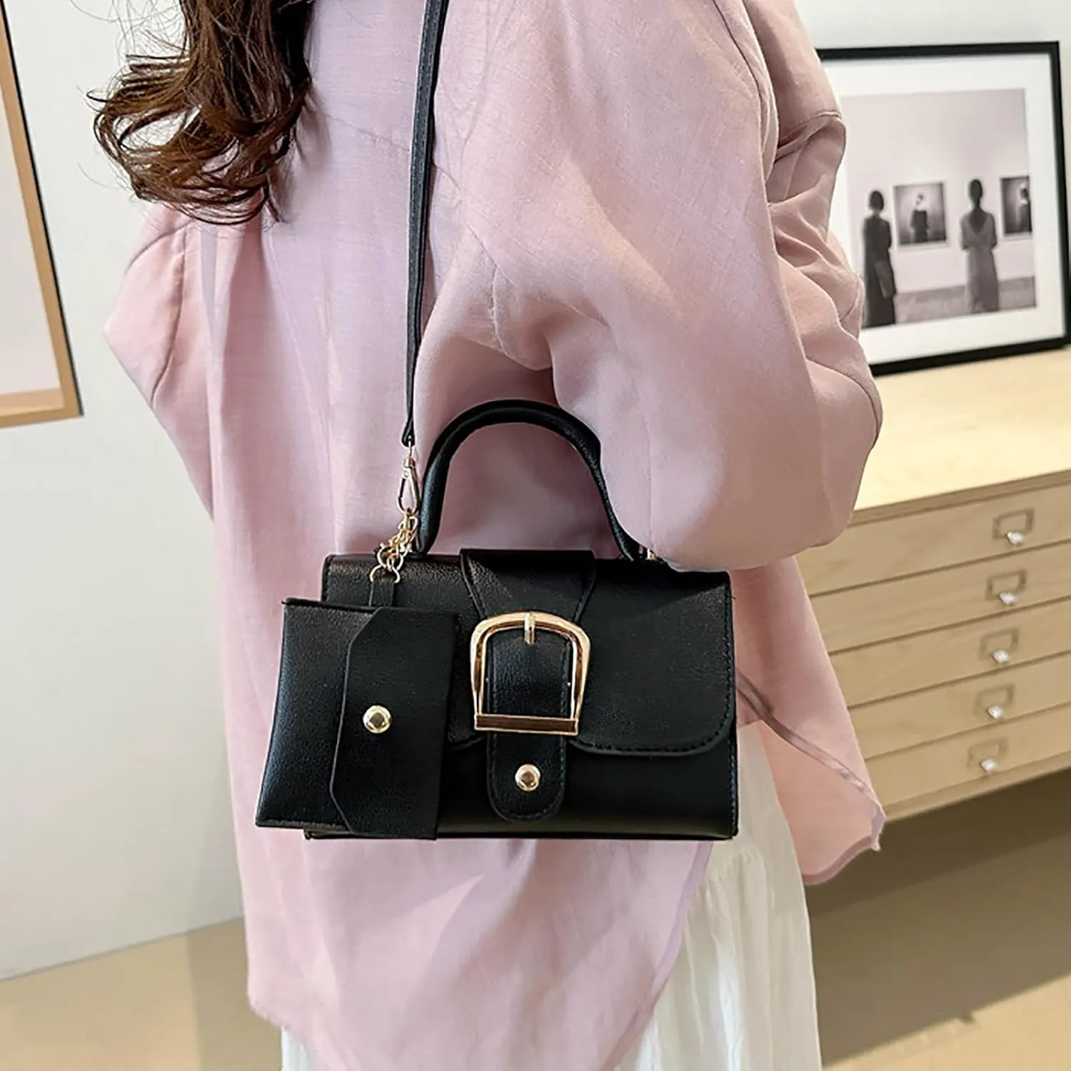 Crossbody Bags for Women Color Small Square Bag Simple Retro Handbag Trendsetter Stylish Child Bag Body Single Shoulder