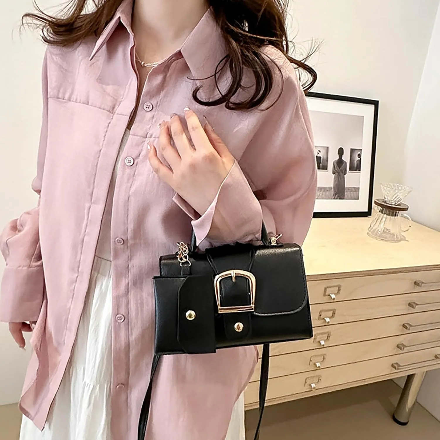 Crossbody Bags for Women Color Small Square Bag Simple Retro Handbag Trendsetter Stylish Child Bag Body Single Shoulder