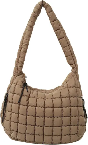 Crossbody Handbag Purse Pleated Clouds Bag Fashion Shoulder Tote Dumpling Bag Large Capacity Down Cotton Armpit Women's