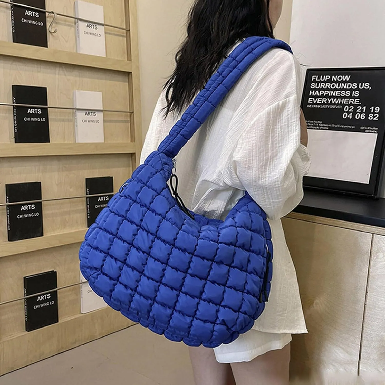 Crossbody Handbag Purse Pleated Clouds Bag Fashion Shoulder Tote Dumpling Bag Large Capacity Down Cotton Armpit Women's