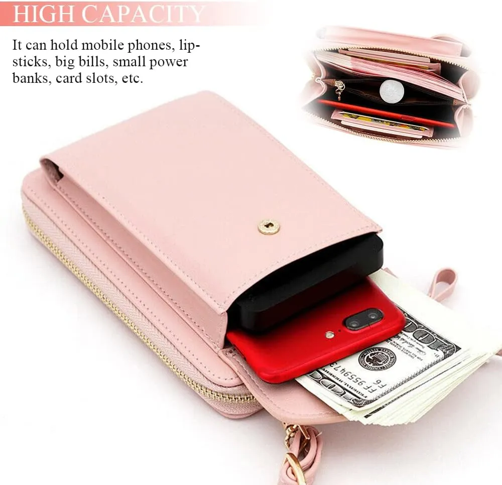 Crossbody Leather Shoulder Bags and Clutches, Women's Crossbody Handbags with Adjustable Strap, Multiple Compartments