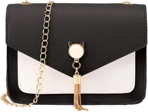 Crossbody Zipper Bag Phone Small Shoulder Cat Women Fringe Bag Messenger Mobile Cover