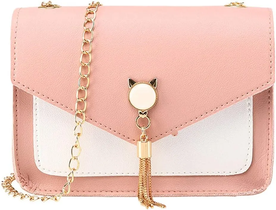 Crossbody Zipper Bag Phone Small Shoulder Cat Women Fringe Bag Messenger Mobile Cover