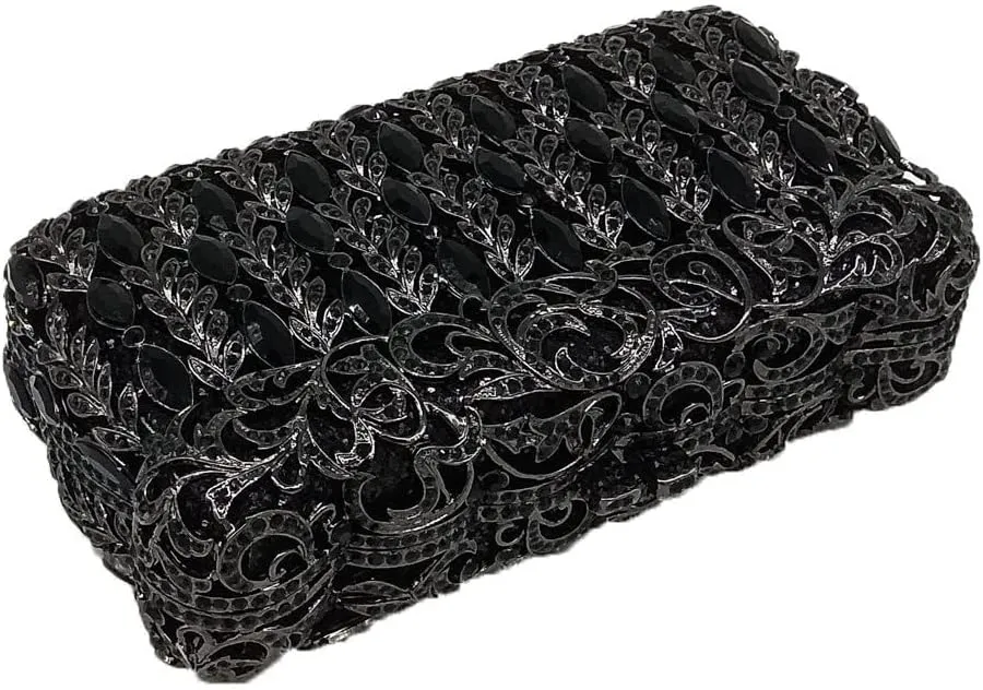 Crystal Women Evening Clutch Bag Hard Case Wedding Party Handbags Purses Metal Clutches