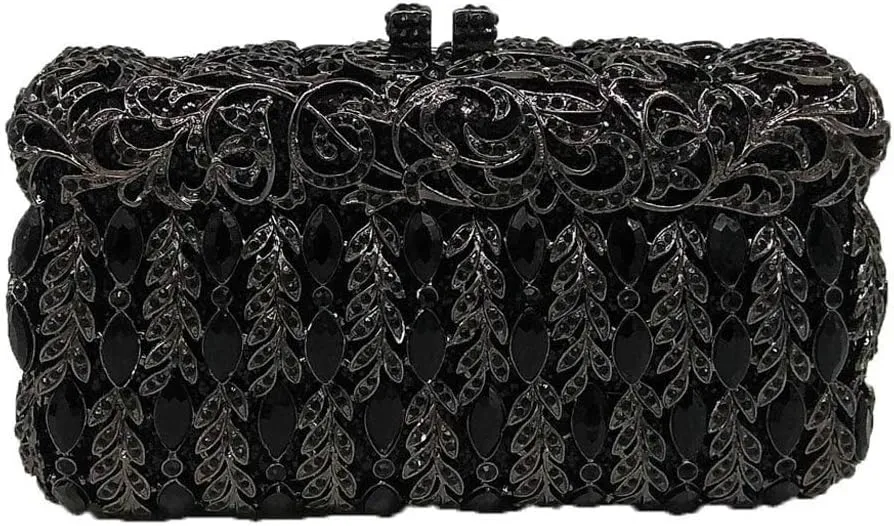 Crystal Women Evening Clutch Bag Hard Case Wedding Party Handbags Purses Metal Clutches