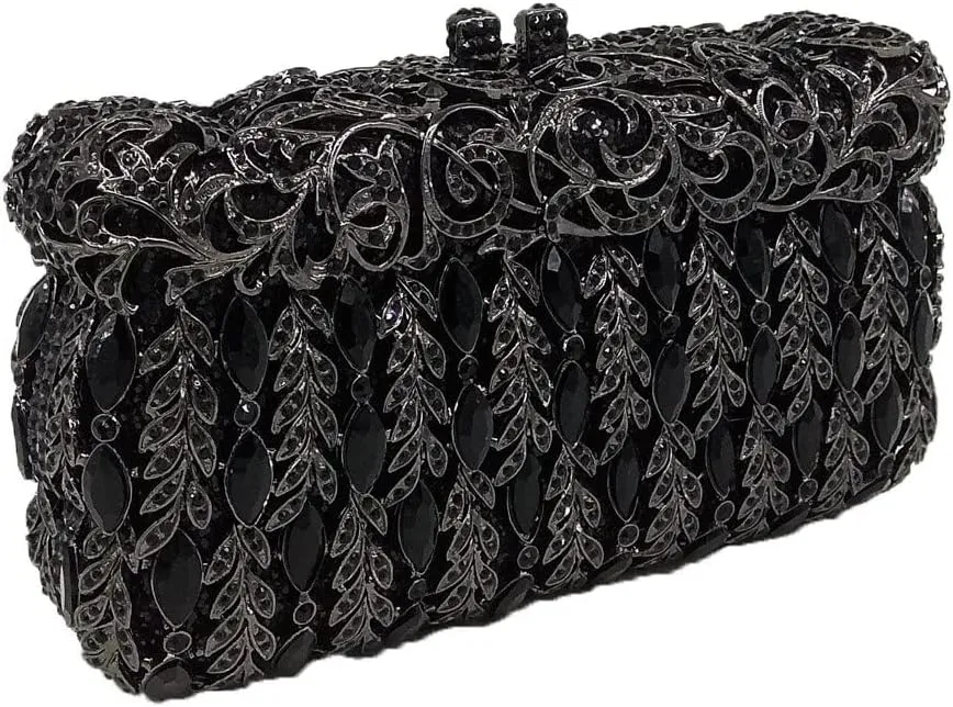 Crystal Women Evening Clutch Bag Hard Case Wedding Party Handbags Purses Metal Clutches