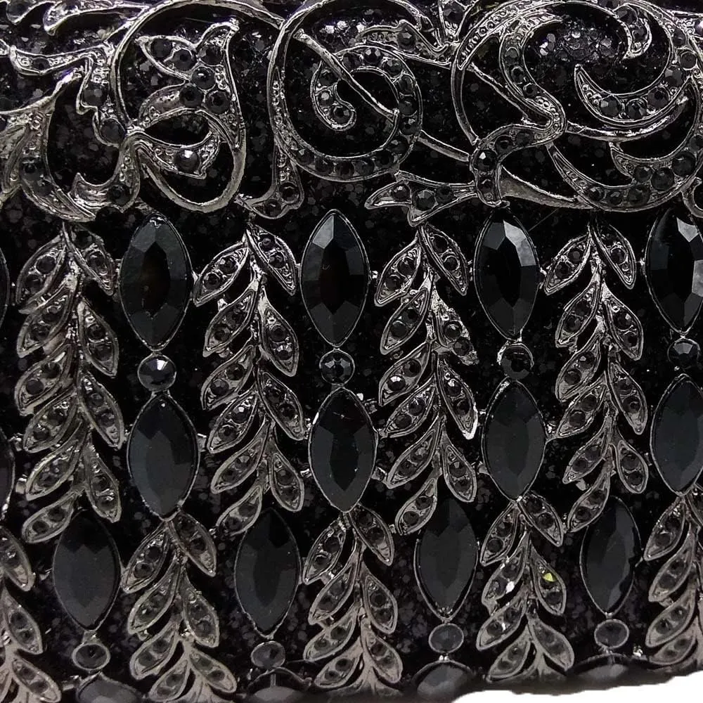 Crystal Women Evening Clutch Bag Hard Case Wedding Party Handbags Purses Metal Clutches