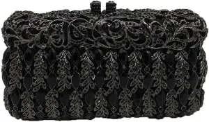Crystal Women Evening Clutch Bag Hard Case Wedding Party Handbags Purses Metal Clutches