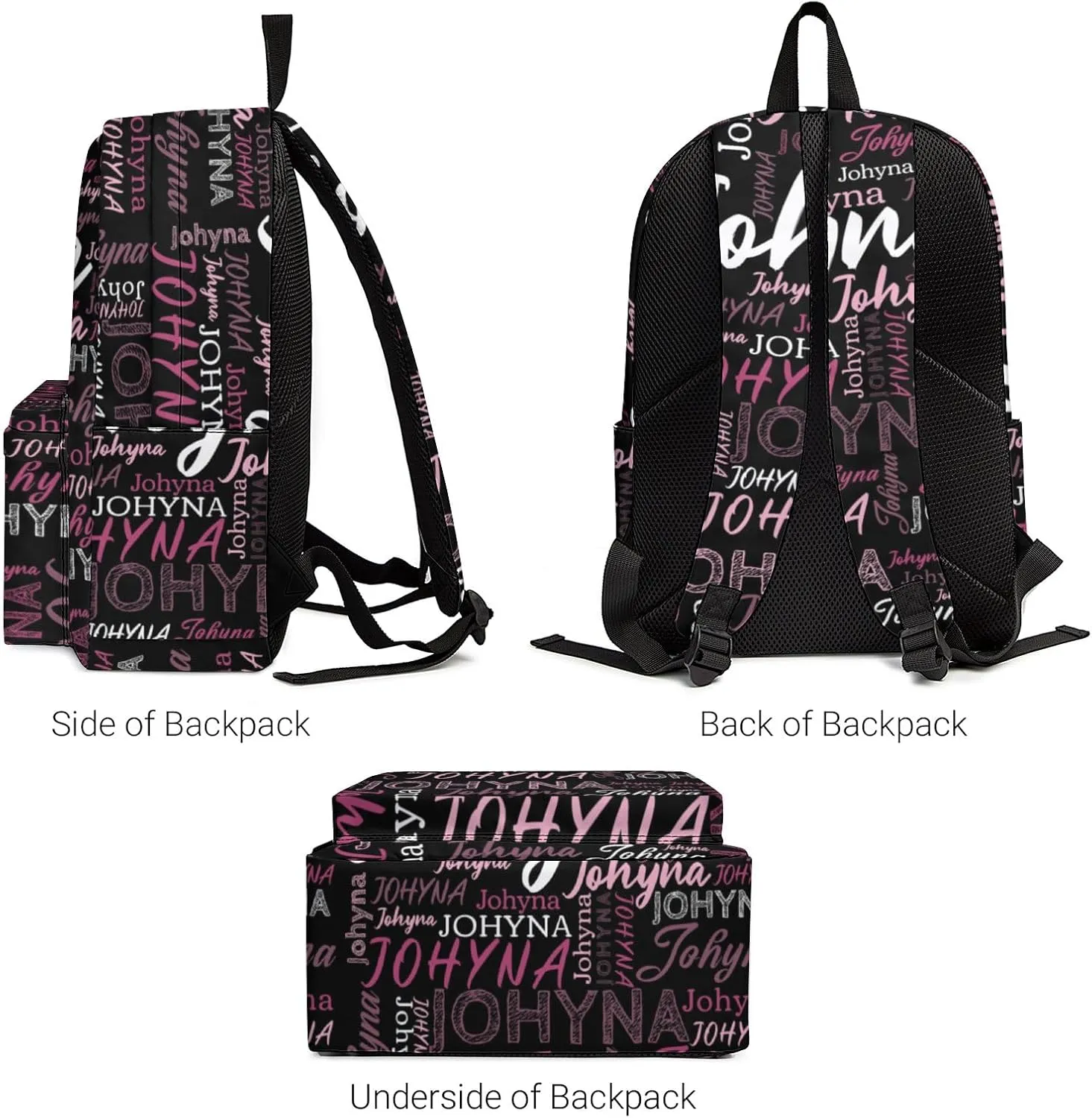 Custom Backpacks with Name for Boys Girls Teens, Personalized Name School Backpacks with Adjustable Shoulder Strap, Customized Casual Book Bag for School Work Travel Camping