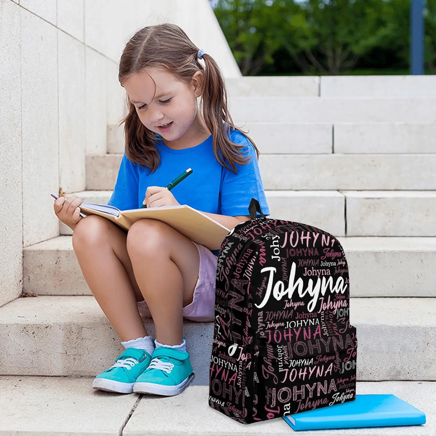 Custom Backpacks with Name for Boys Girls Teens, Personalized Name School Backpacks with Adjustable Shoulder Strap, Customized Casual Book Bag for School Work Travel Camping