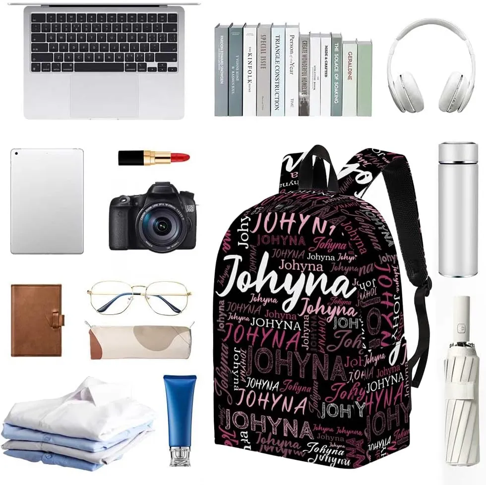 Custom Backpacks with Name for Boys Girls Teens, Personalized Name School Backpacks with Adjustable Shoulder Strap, Customized Casual Book Bag for School Work Travel Camping