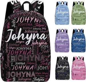 Custom Backpacks with Name for Boys Girls Teens, Personalized Name School Backpacks with Adjustable Shoulder Strap, Customized Casual Book Bag for School Work Travel Camping