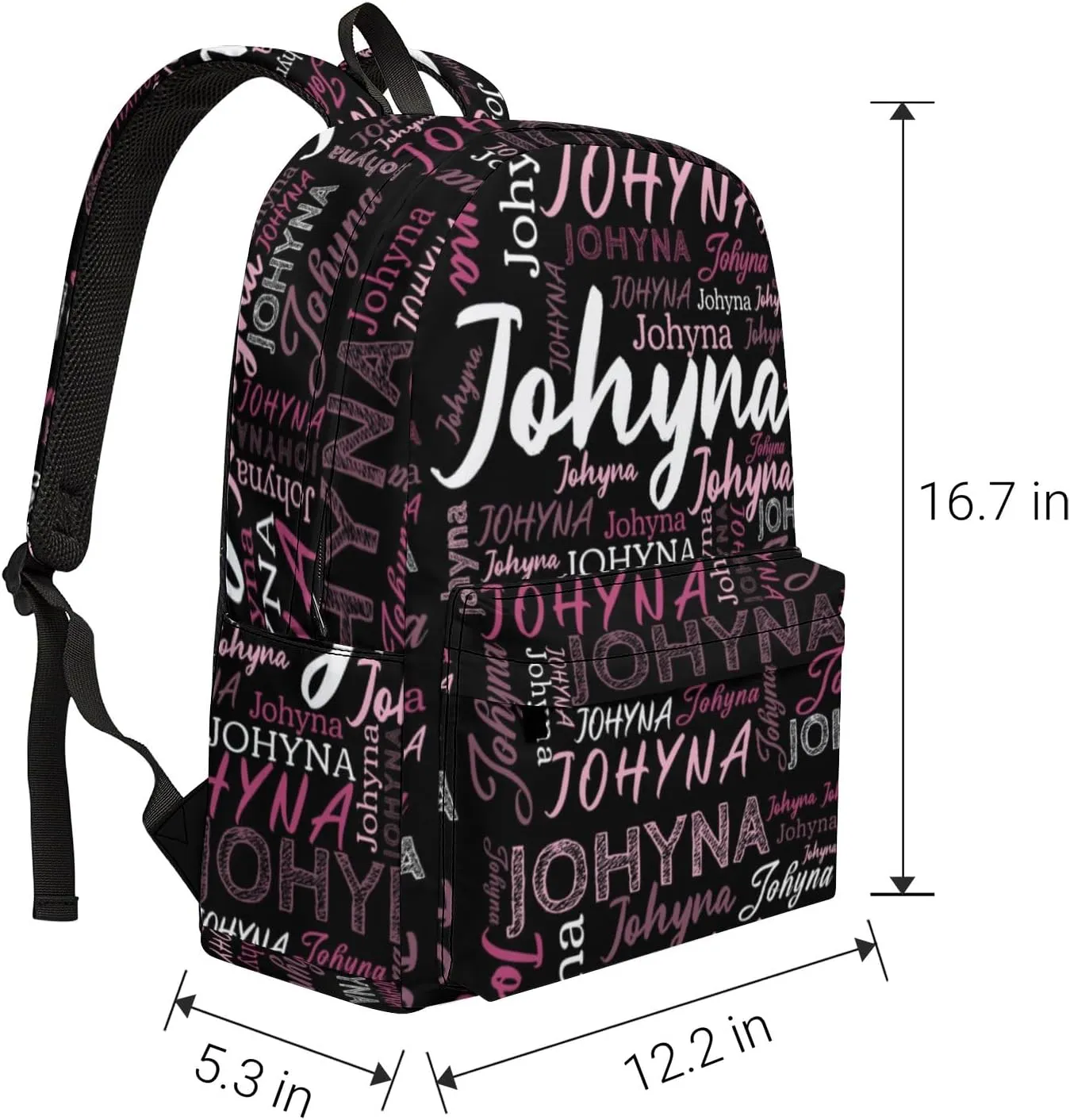 Custom Backpacks with Name for Boys Girls Teens, Personalized Name School Backpacks with Adjustable Shoulder Strap, Customized Casual Book Bag for School Work Travel Camping