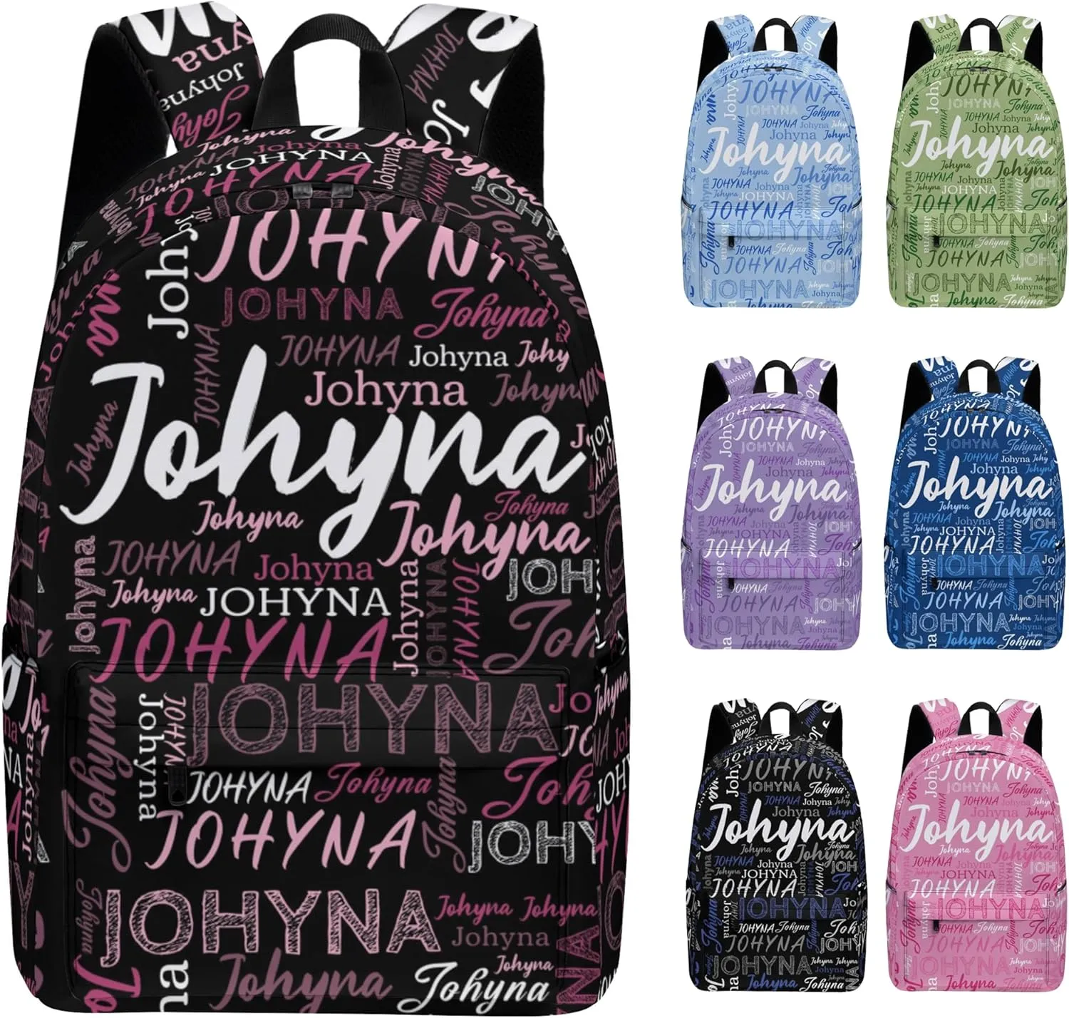 Custom Backpacks with Name for Boys Girls Teens, Personalized Name School Backpacks with Adjustable Shoulder Strap, Customized Casual Book Bag for School Work Travel Camping