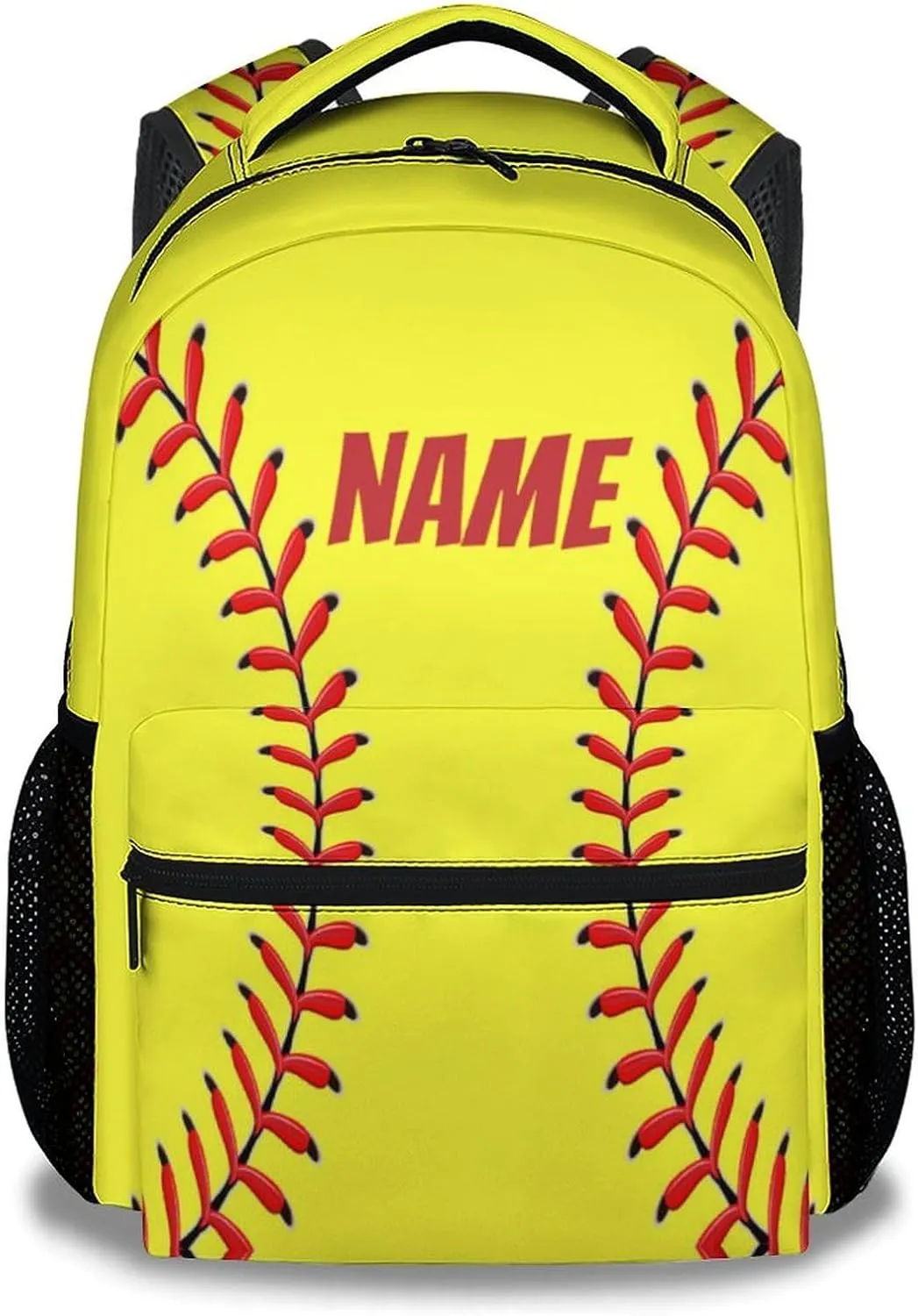 Custom School Backpack for Kids, Softball Backpacks for Boys Girls, Personalized Funny Backpacks for Students Age 6-8, Personalized Cute Lightweight Bookbag for Preschool Elementary