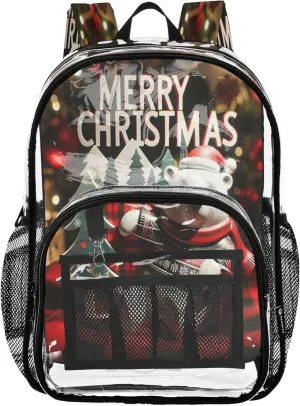 Cute Bear Christmas Plaid Bag for Kids, Clear Plastic Bags, Backpack Clear, Kid Backpack Boy